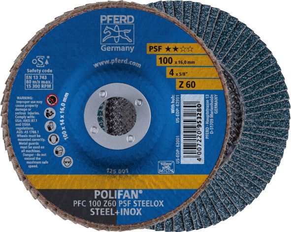 POLIFAN FLAP DISC GP ZIRCONIA - PFC 100 Z 60 PSF