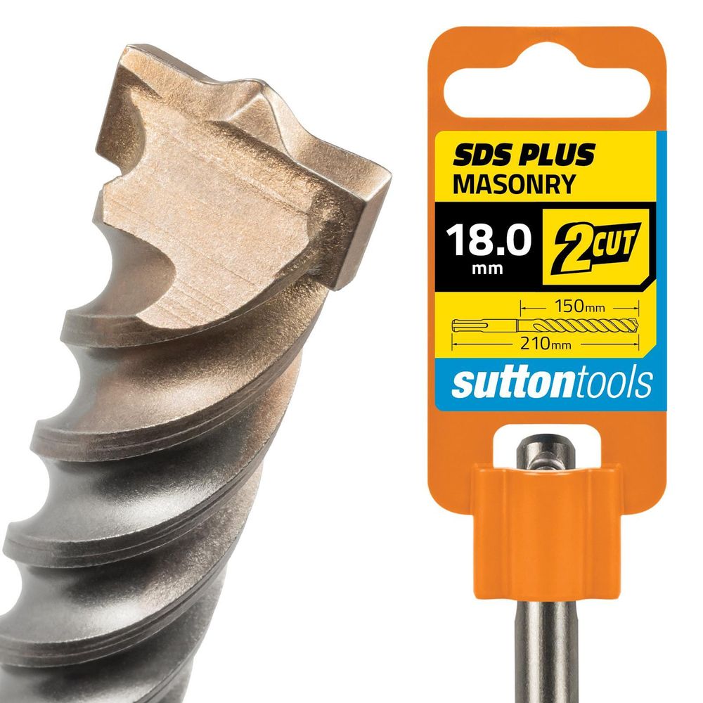 Sutton Tools 18.0 x 210mm 2 Cut SDS Plus Masonry Drill Bit