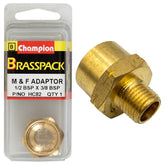 ADAPTOR – M & F – BRASS – 1/2 x 3/8″ HC82