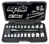 SP Tools Socket Set 1/4" Metric SAE 23pc Low Profile SP20121