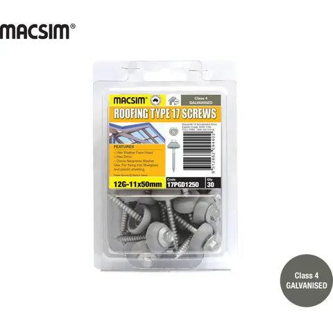 ROOFING TYPE 17 SCREWS 12G X 50MM B/P 30