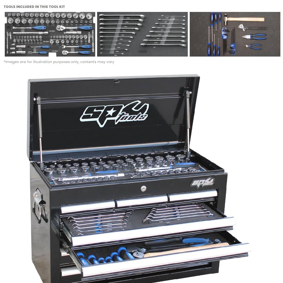 SP Tools 134pc Custom Series Tool Kit - Metric/SAE SP50097