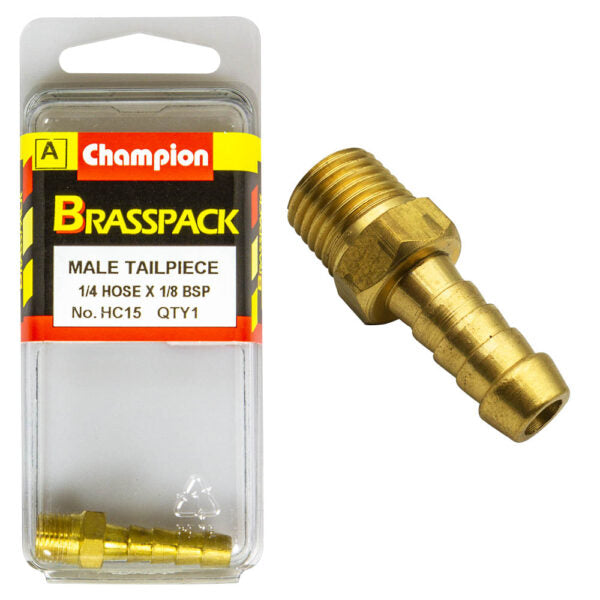 CHAMPION BRASS HOSE JOINER (MALE TAILPIECE)