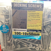 DECKING SCREWS STAINLESS STEEL 304 COUNTERSUNK SQUARE HEAD