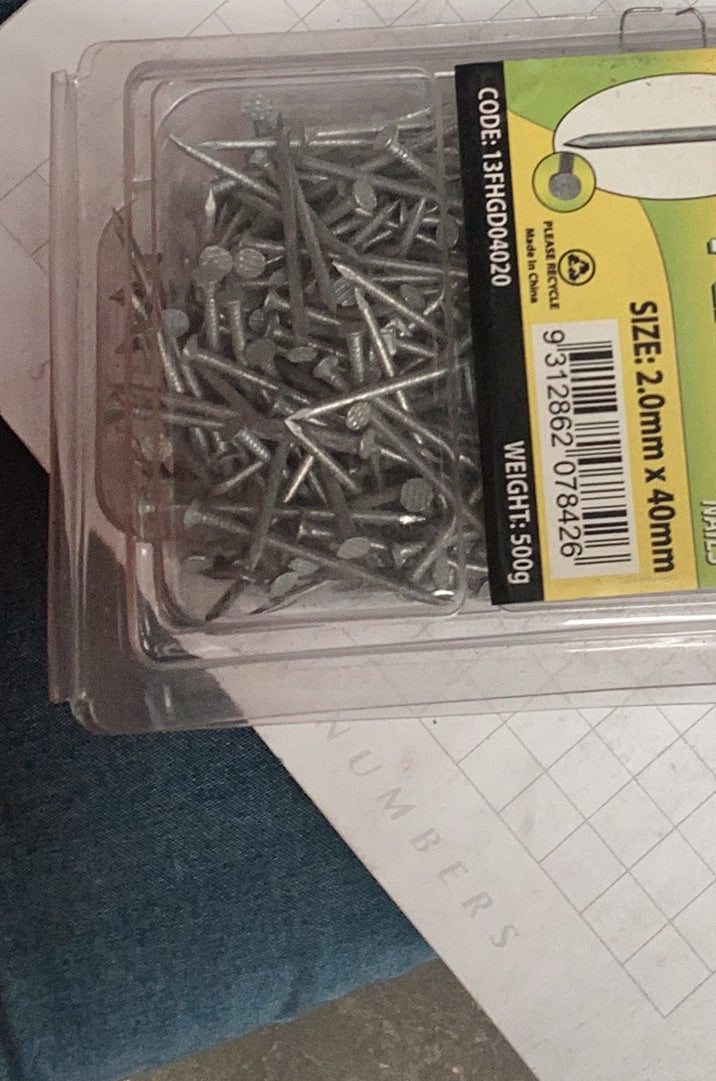 Macsim flat head nails box 2.0mmx40mm