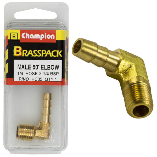 CHAMPION BRASS HOSE JOINER ELBOW (MALE)
