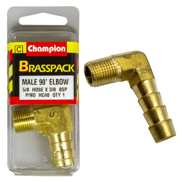 CHAMPION BRASS HOSE JOINER ELBOW (MALE)