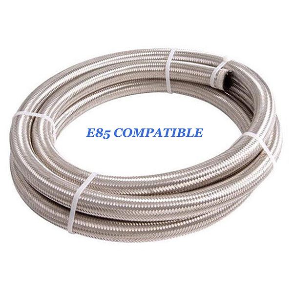 S/S BRAIDED HOSE, E85 COMPATIBLE