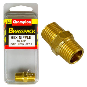 CHAMPION BRASS HEX NIPPLE