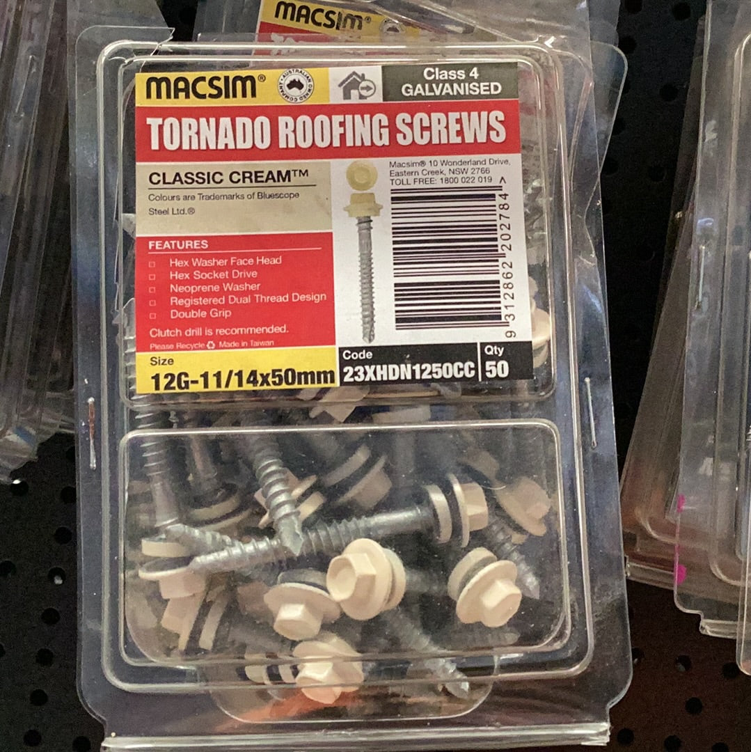 Tornado roofing screws 12g-11/14x50mm