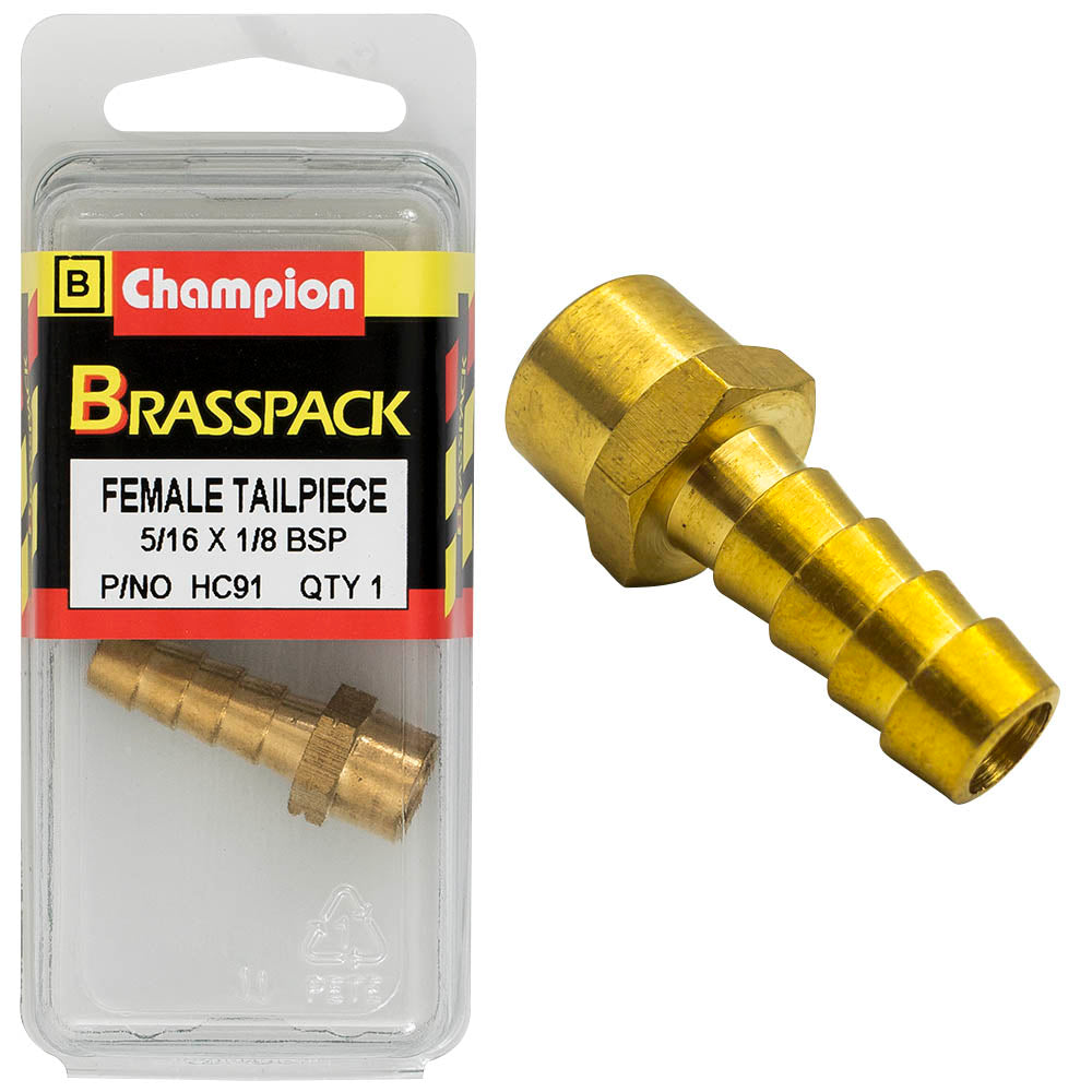 CHAMPION BRASS HOSE TAIL PIECE FEMALE