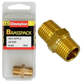 CHAMPION BRASS HEX NIPPLE