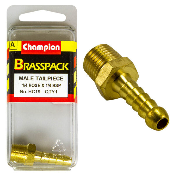 CHAMPION BRASS HOSE JOINER (MALE TAILPIECE)