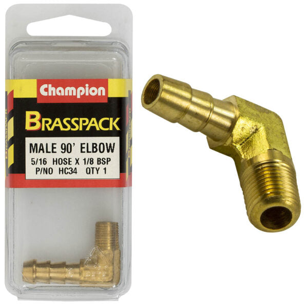 CHAMPION BRASS HOSE JOINER ELBOW (MALE)