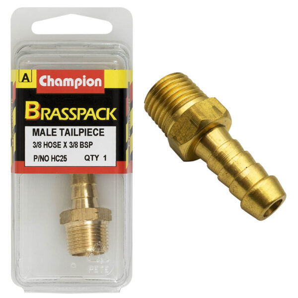 CHAMPION BRASS HOSE JOINER (MALE TAILPIECE)