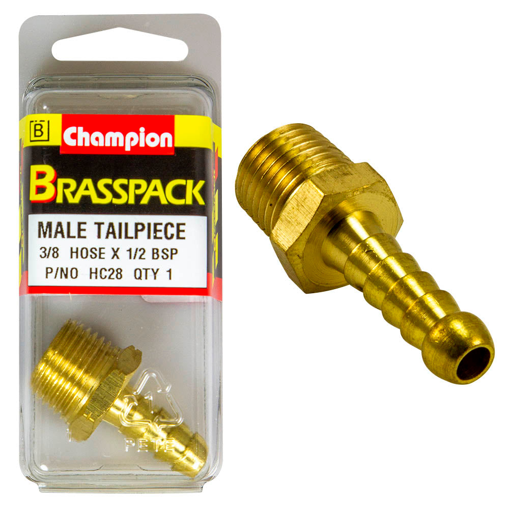 CHAMPION BRASS HOSE JOINER (MALE TAILPIECE)