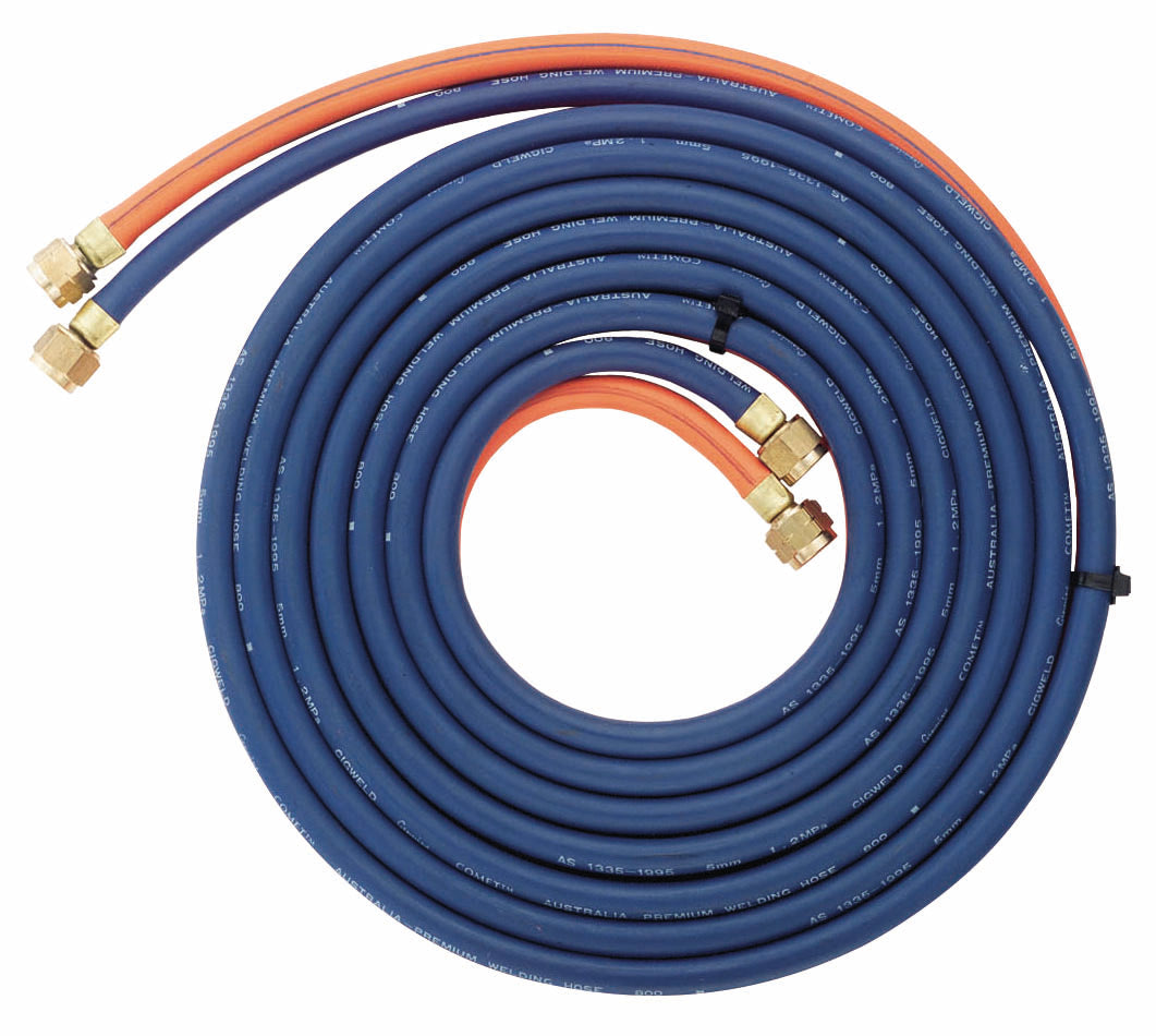 CIGWELD COMET OXYGEN / LPG FITTED TWIN 5M GAS HOSE