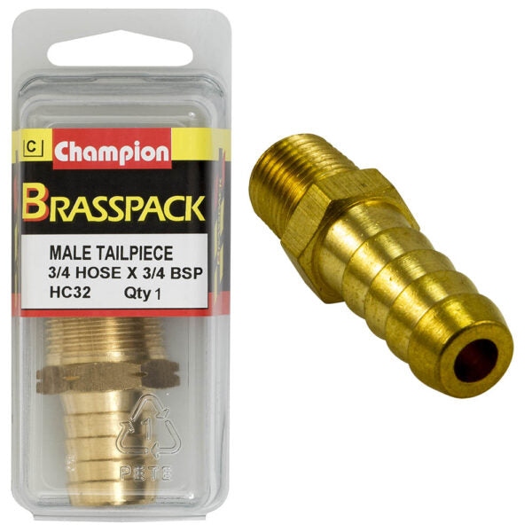 CHAMPION BRASS HOSE JOINER (MALE TAILPIECE)