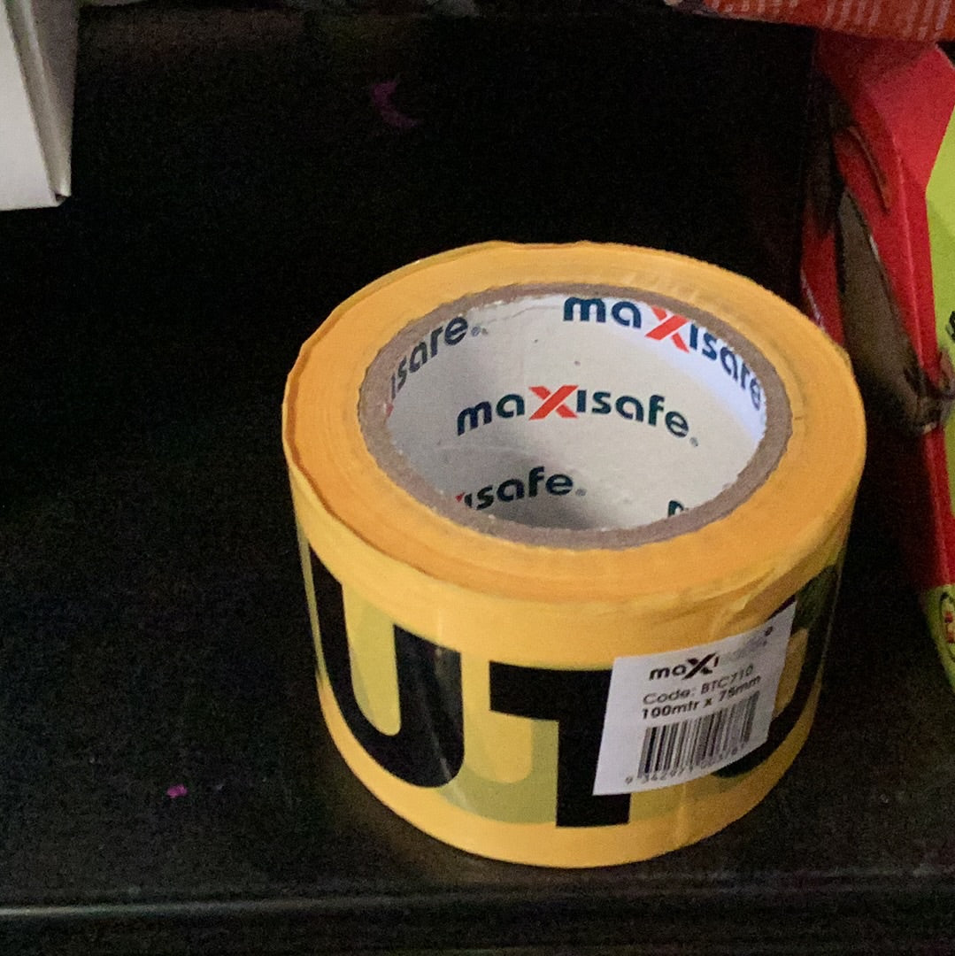 Maxisafe caution tape 100mtrx75mm