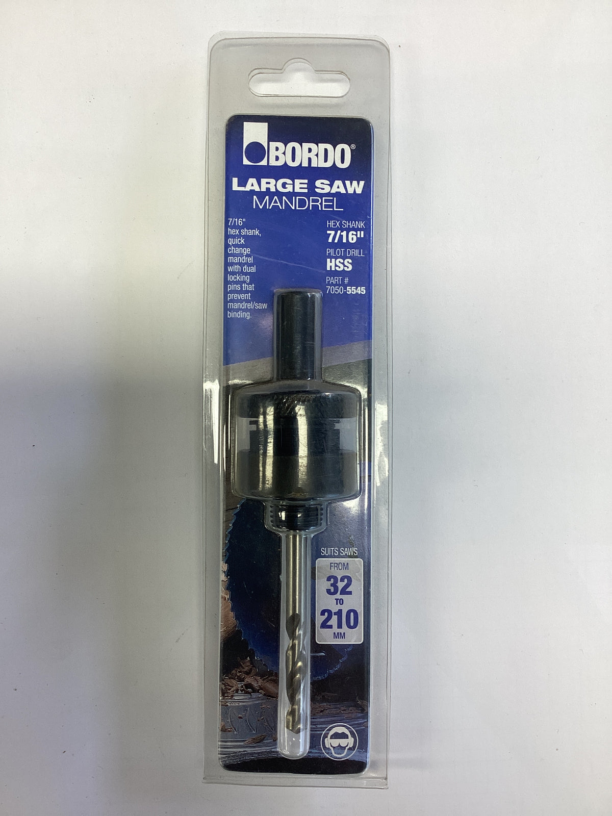 BORDO LARGE SAW MANDREL HEX SHANK 7/16’’