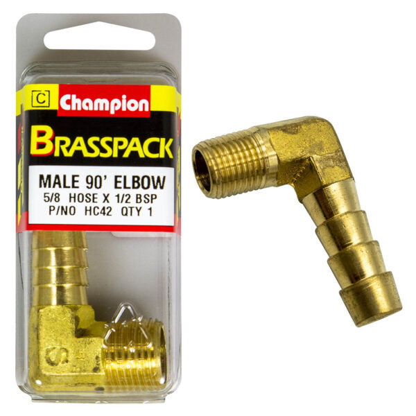 CHAMPION BRASS HOSE JOINER ELBOW (MALE)
