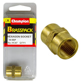 CHAMPION BRASS HEXAGON SOCKET