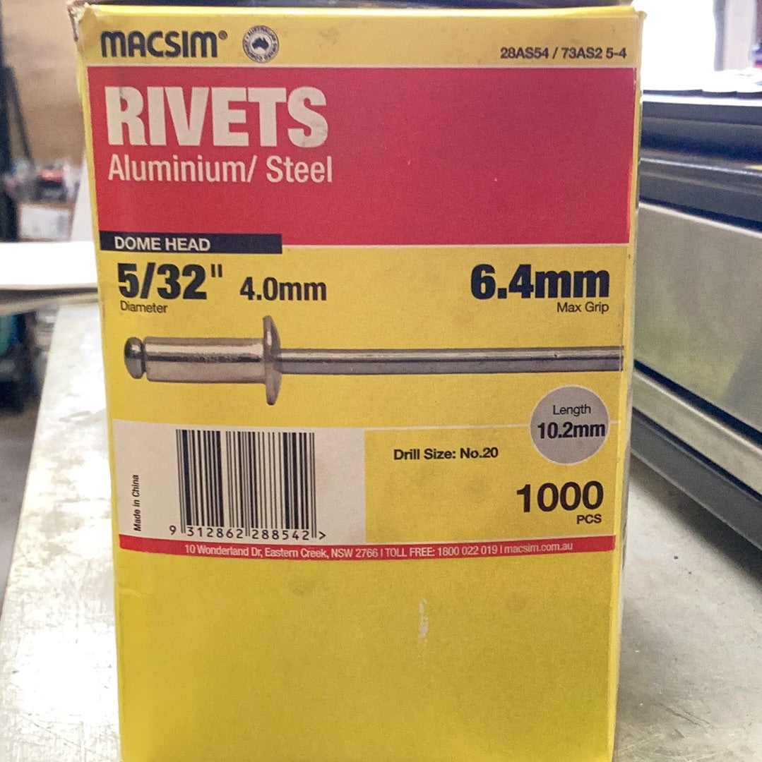 rivets aluminium 5/32 4.0mm 6.4mm