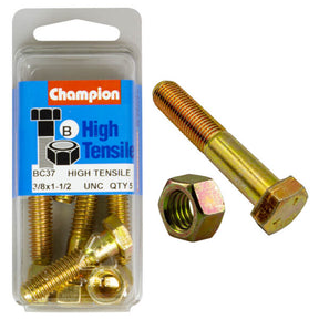 HIGH TENSILE ZINC HEX BOLT & NUT UNC PACK