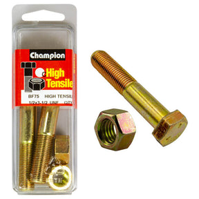 HIGH TENSILE ZINC HEX BOLT & NUT UNF PACK