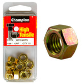HIGH TENSILE ZINC HEX NUTS UNC / UNF PACK