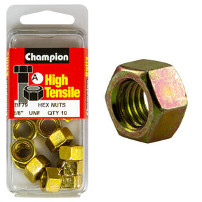HIGH TENSILE ZINC HEX NUTS UNC / UNF PACK