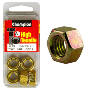 HIGH TENSILE ZINC HEX NUTS UNC / UNF PACK