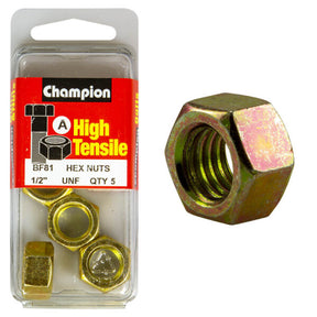 HIGH TENSILE ZINC HEX NUTS UNC / UNF PACK