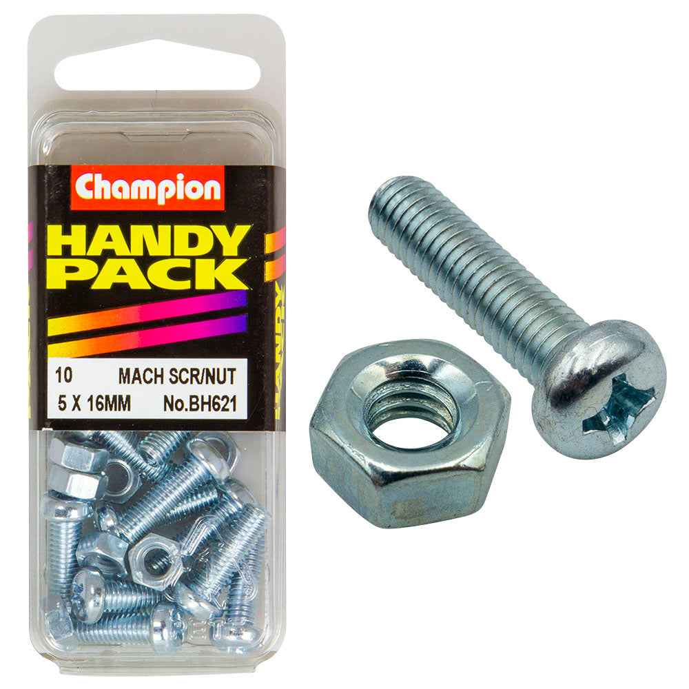 ZINC MACHINE SCREW & NUT HANDY PACK