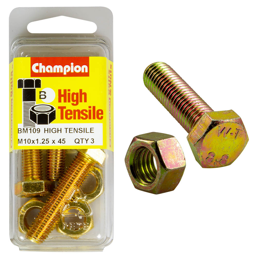 HIGH TENSILE METRIC HEX BOLT & NUT PACK