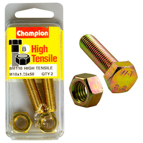 HIGH TENSILE METRIC HEX BOLT & NUT PACK