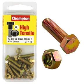 HIGH TENSILE METRIC HEX BOLT & NUT PACK