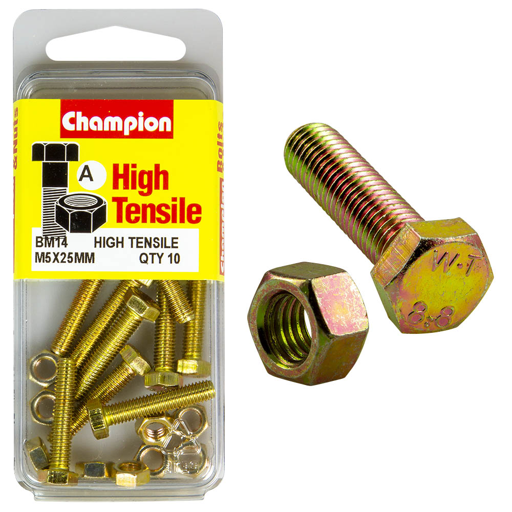 HIGH TENSILE METRIC HEX BOLT & NUT PACK