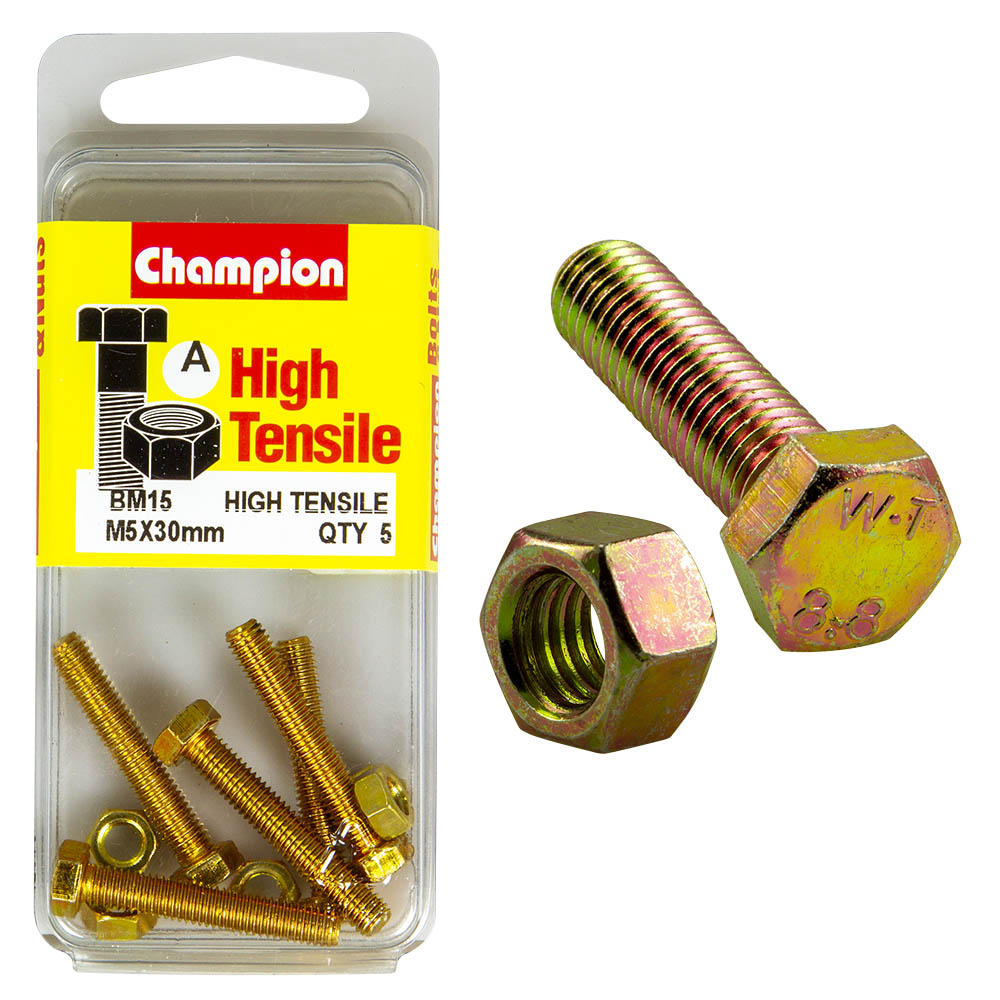 HIGH TENSILE METRIC HEX BOLT & NUT PACK
