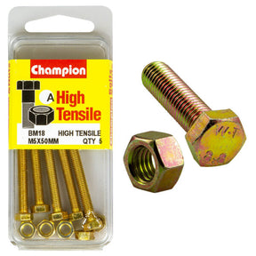 HIGH TENSILE METRIC HEX BOLT & NUT PACK