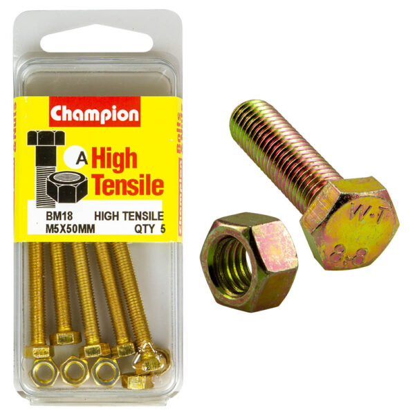 HIGH TENSILE METRIC HEX BOLT & NUT PACK