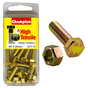 HIGH TENSILE METRIC HEX BOLT & NUT PACK