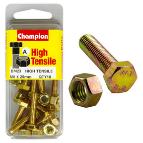 HIGH TENSILE METRIC HEX BOLT & NUT PACK