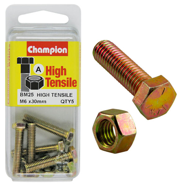 HIGH TENSILE METRIC HEX BOLT & NUT PACK