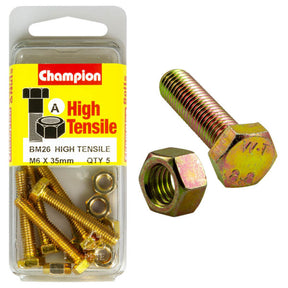 HIGH TENSILE METRIC HEX BOLT & NUT PACK