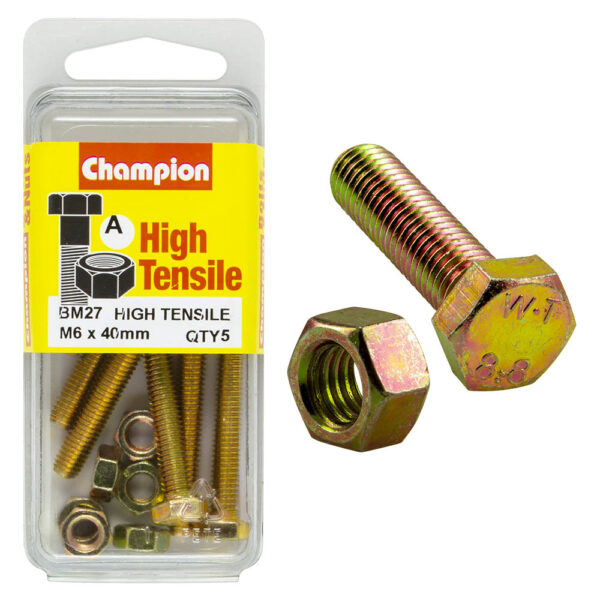 HIGH TENSILE METRIC HEX BOLT & NUT PACK