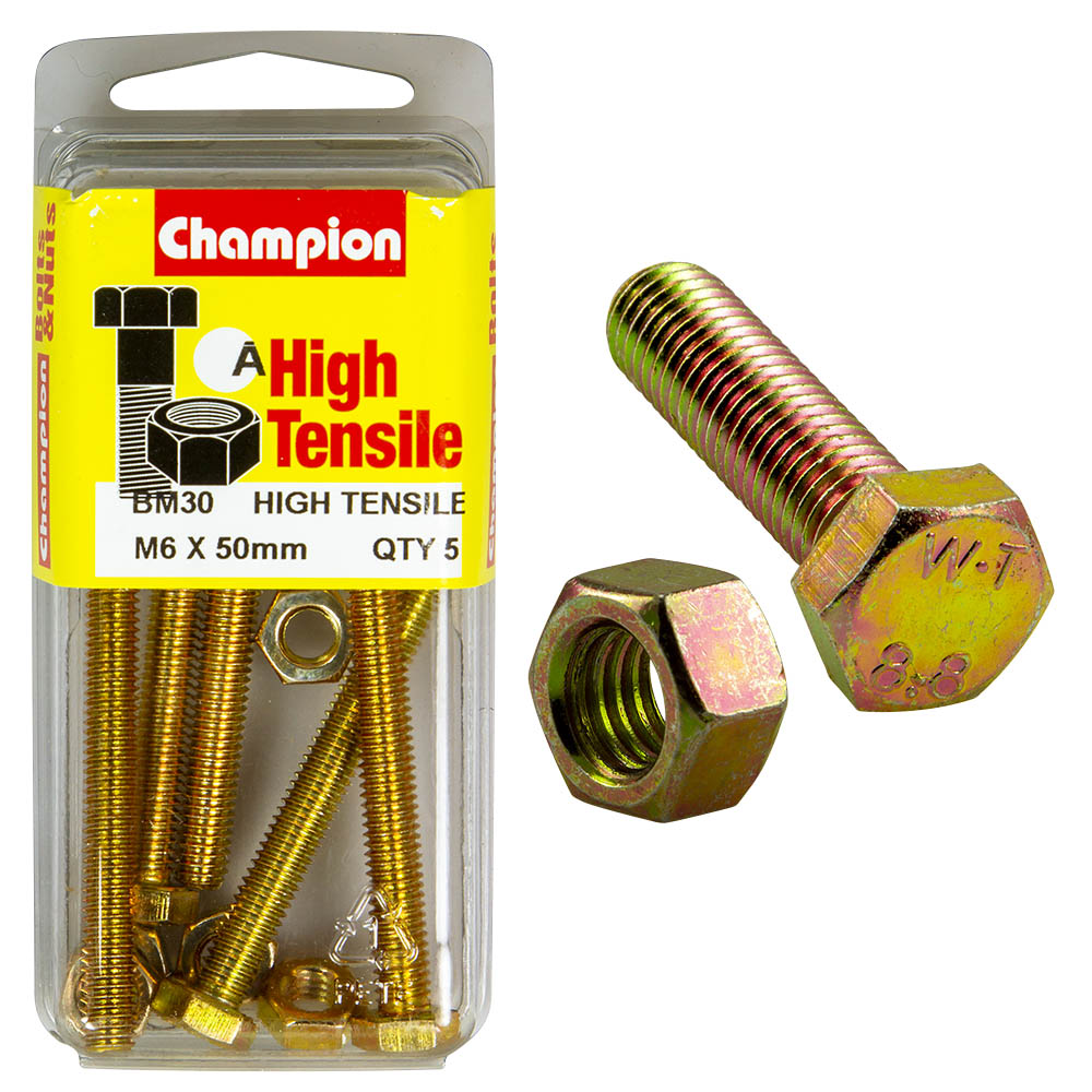 HIGH TENSILE METRIC HEX BOLT & NUT PACK