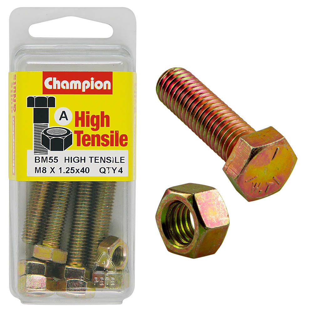 HIGH TENSILE METRIC HEX BOLT & NUT PACK