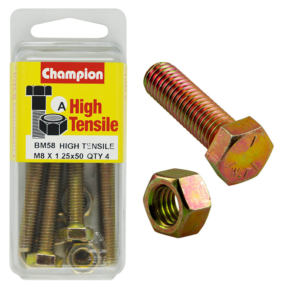 HIGH TENSILE METRIC HEX BOLT & NUT PACK