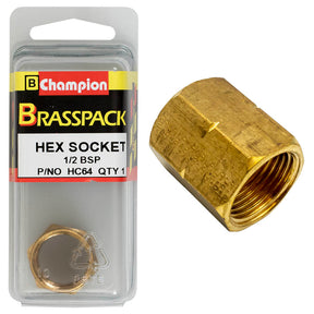 CHAMPION BRASS HEXAGON SOCKET
